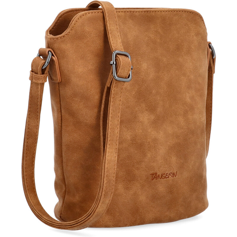 Kabelka ze syntetické kůže crossbody Tangerin koňaková 1107 KO 108080051