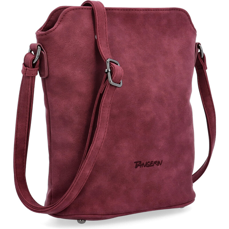 Kabelka ze syntetické kůže crossbody Tangerin vínová 1107 BO