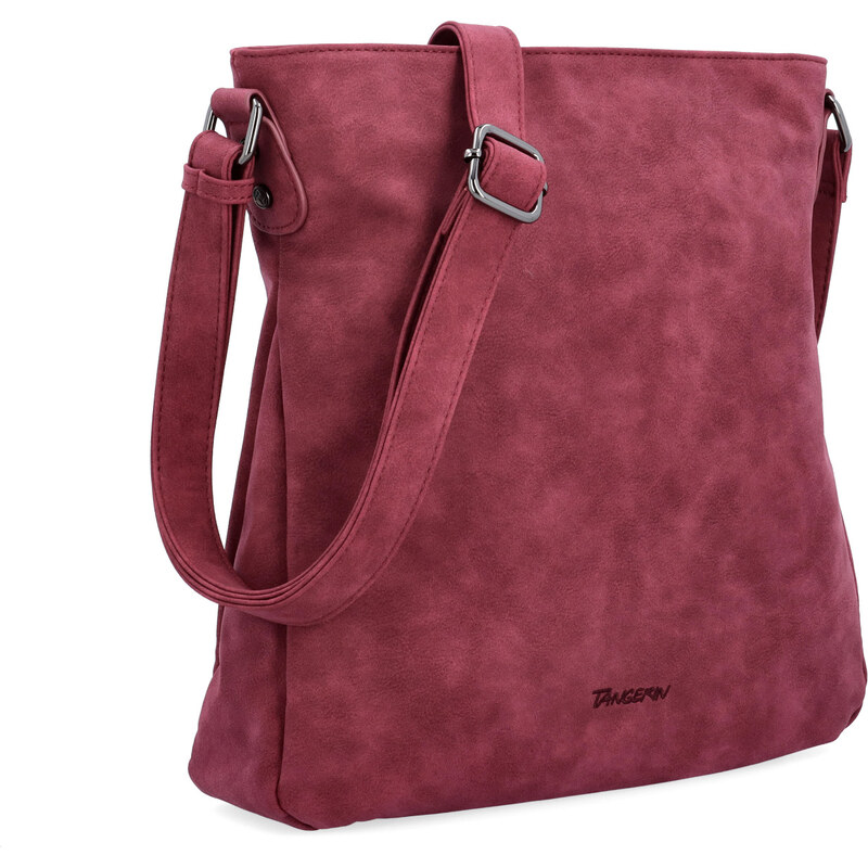 Kabelka ze syntetické kůže crossbody Tangerin vínová 1101 BO 108080114
