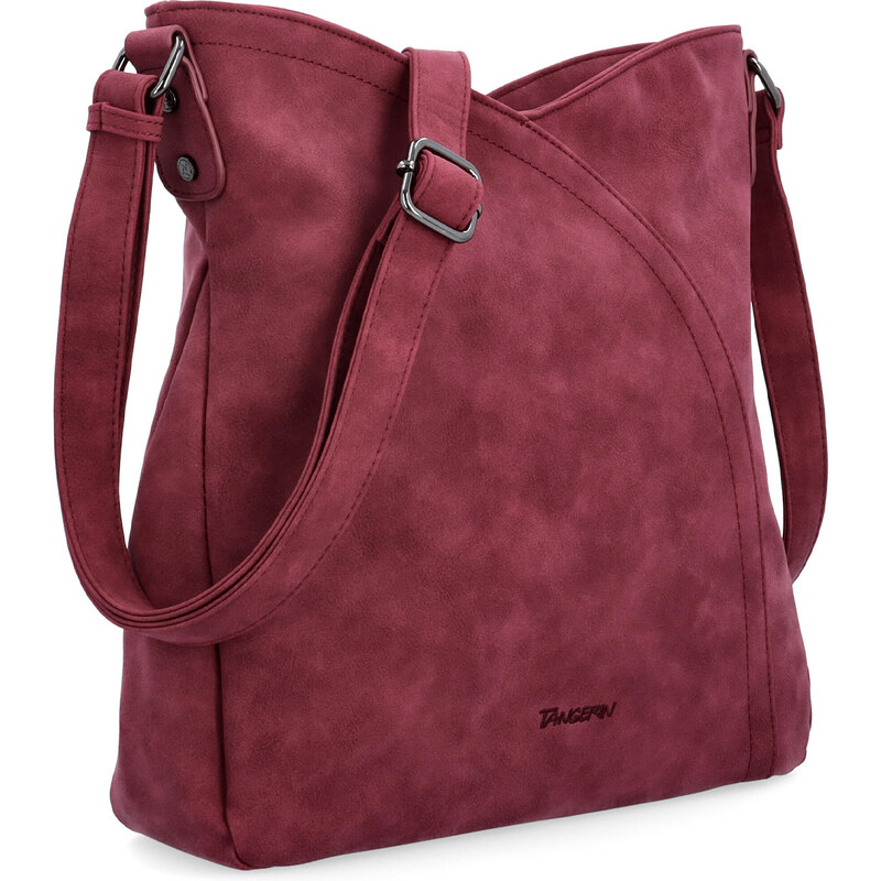 Kabelka ze syntetické kůže crossbody Tangerin vínová 1102 BO 108080108