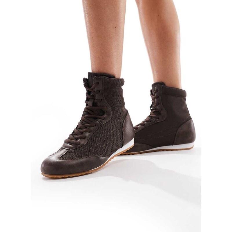 SEQWL Drifters boxing boots in brown 108123075