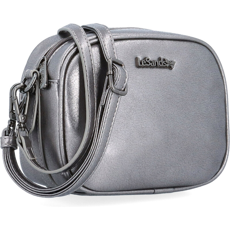 Kabelka ze syntetické kůže crossbody Le Sands stříbrná 4370 TI 108086181