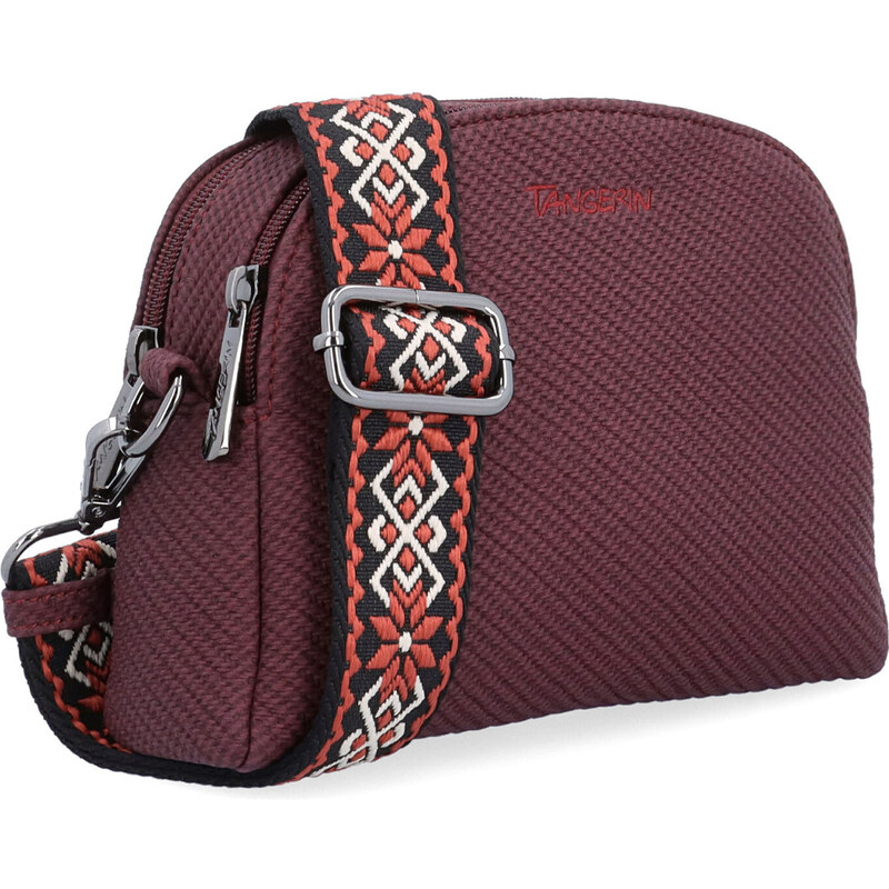 Kabelka ze syntetické kůže crossbody Tangerin vínová 4365 BO 108086200