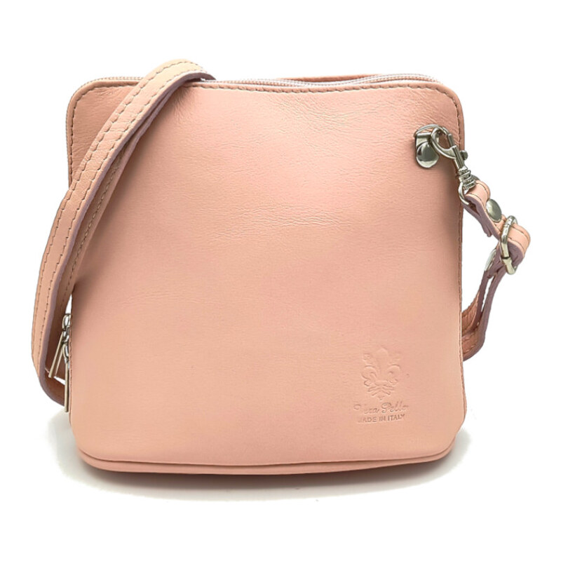 Dámská kožená crossbody kabelka Borse Design 10-53 lososová 105112827