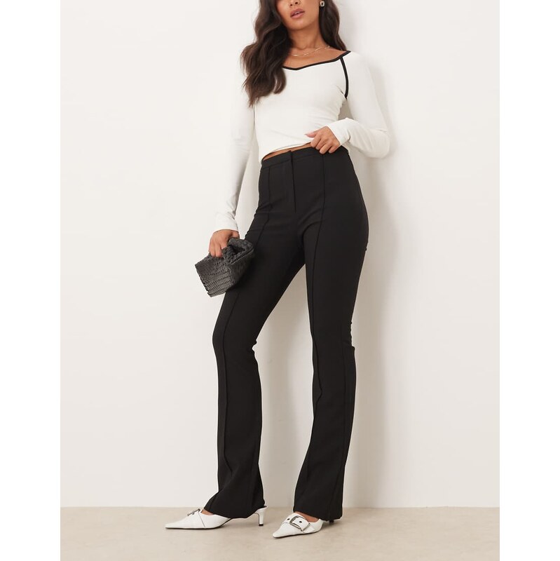 ASOS DESIGN tailored flare trousers in black 108091327
