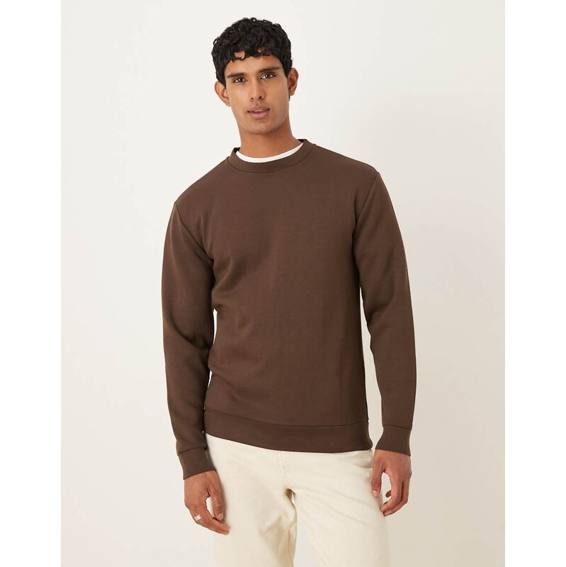 Selected sweatshirt in brown