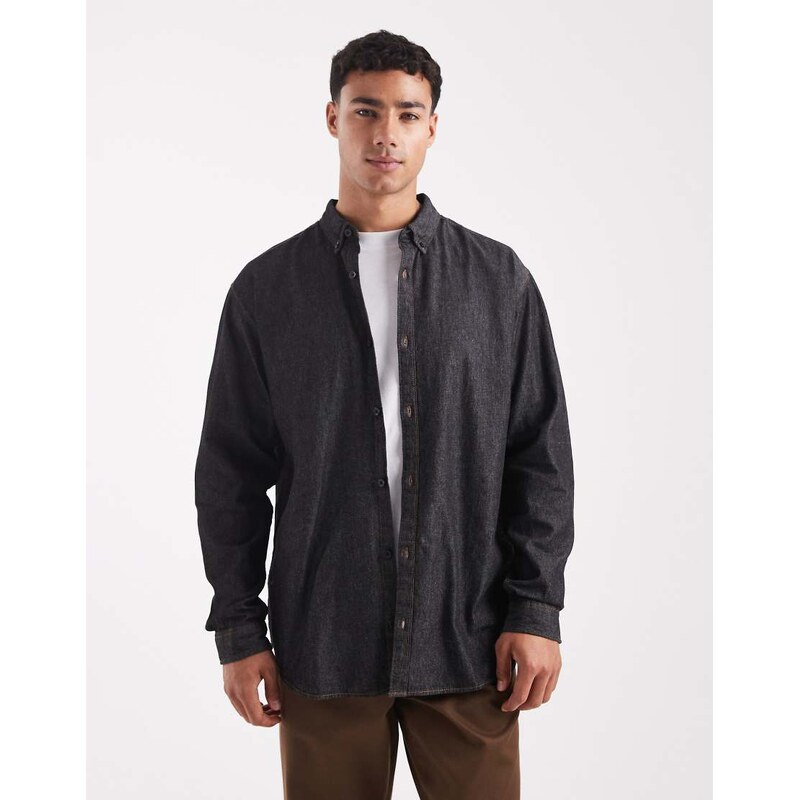 JJ Rebel denim shirt in black