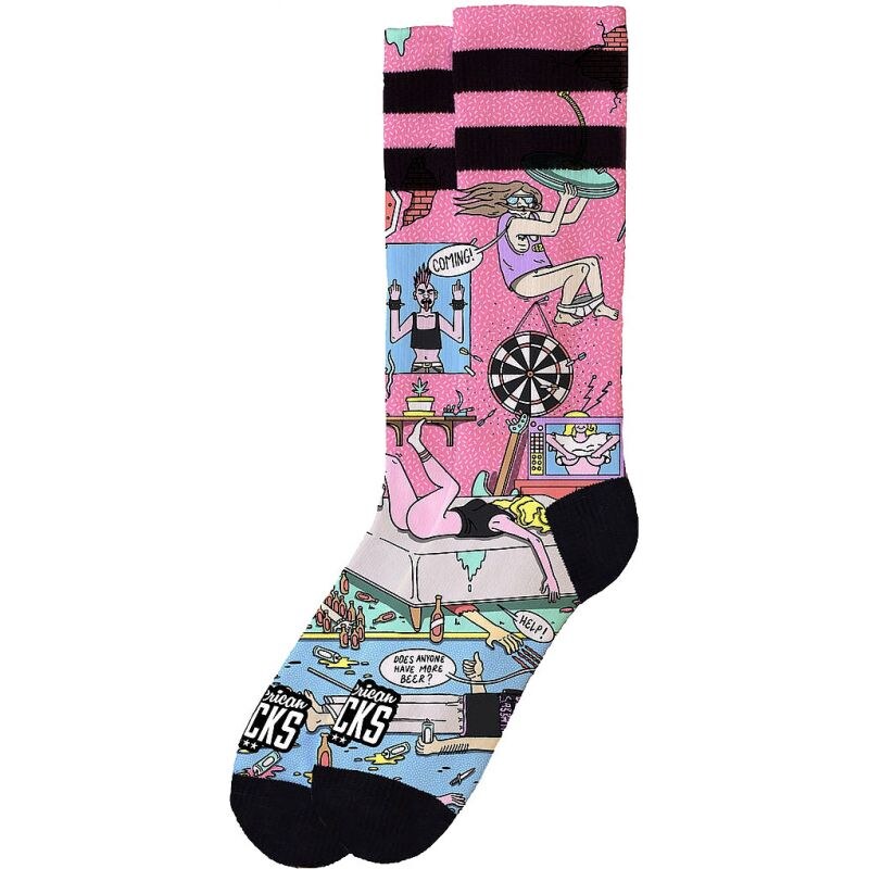 PONOŽKY AMERICAN SOCKS American Pie - růžová - 108091134