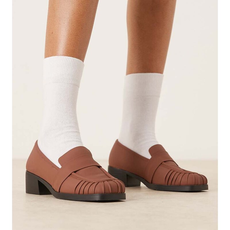 RAID Wide Fit Aarvi square toe loafers in brown 110141465