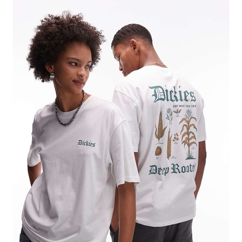 Dickies deep rooted graphic back print t-shirt in white- exclusive to 108098283