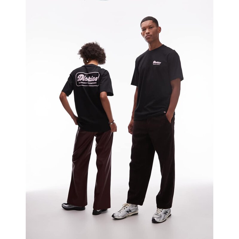 Dickies lewistown graphic backprint t-shirt in black and pink 108098988