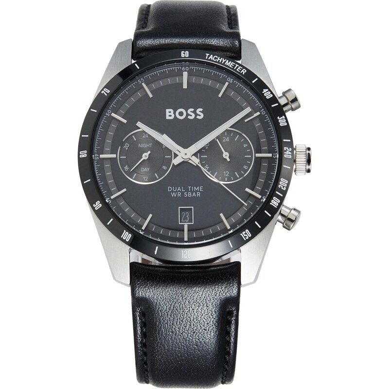 BOSS Analogové hodinky Tourmaster černá / stříbrná 108293072