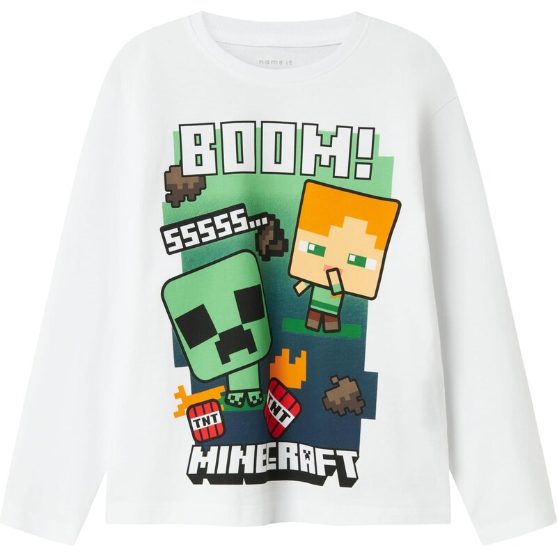 NAME IT Tričko NKMac Minecraft zelená / oranžová / černá / bílá