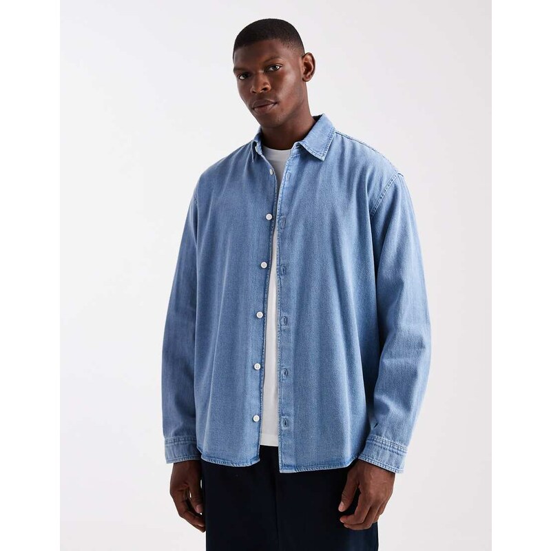 Jack & Jones oversized denim shirt in blue