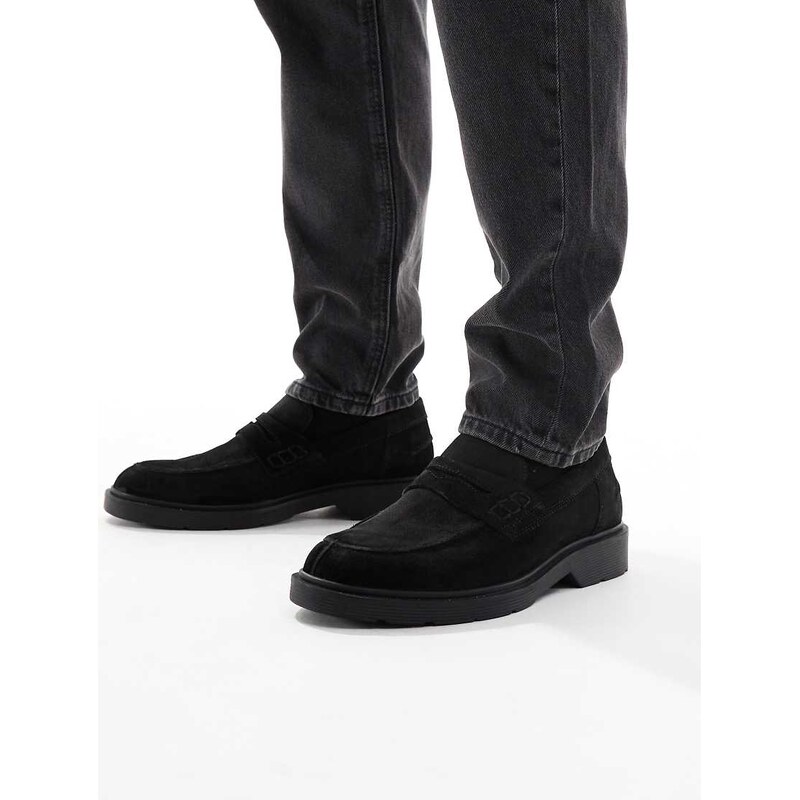 Jack & Jones suede loafer in black