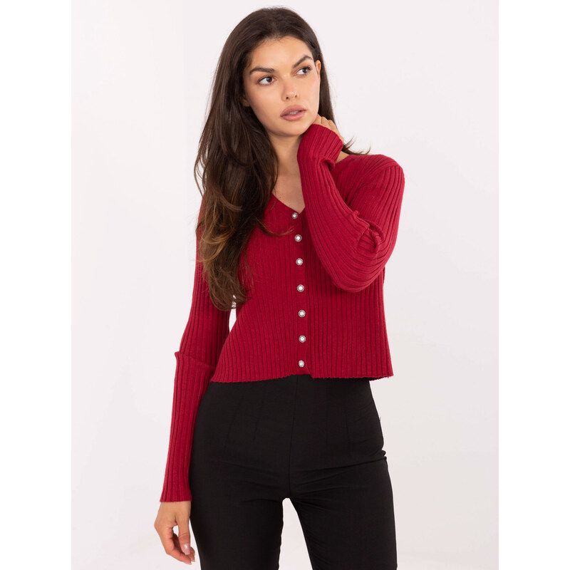 Passione moda Sweater-PM-SW-R1639.27-burgundy