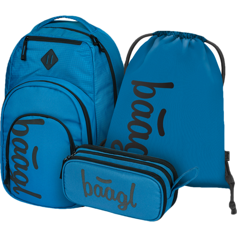 BAAGL 3 SET Coolmate Ocean Blue: batoh, penál, sáček