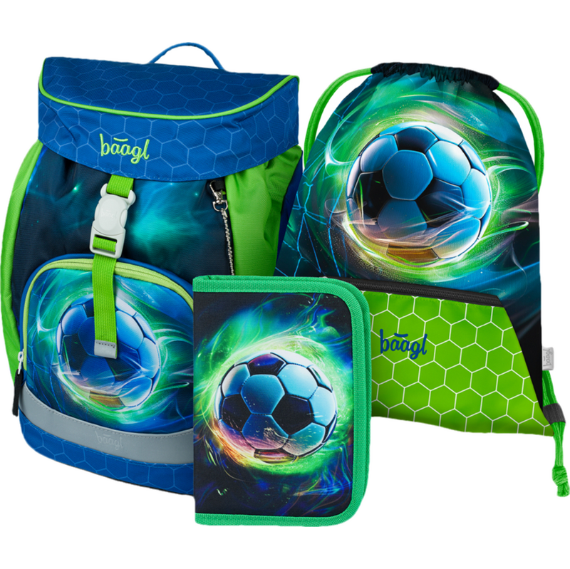 BAAGL SET 3 Airy Fotbal Míč: batoh, penál, sáček