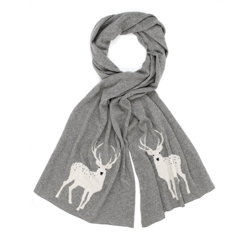 Marks and Spencer M&S Collection Pure Cashmere Stag Design Scarf MADE WITH SWAROVSKI® ELEMENTS