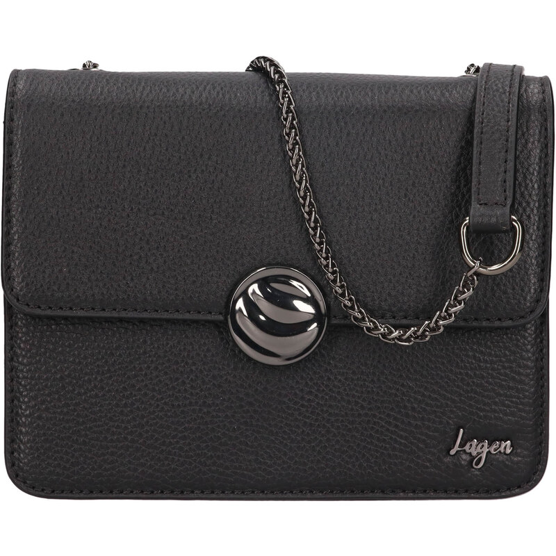 Dámská kožená crossbody kabelka Lagen Pastela - černá