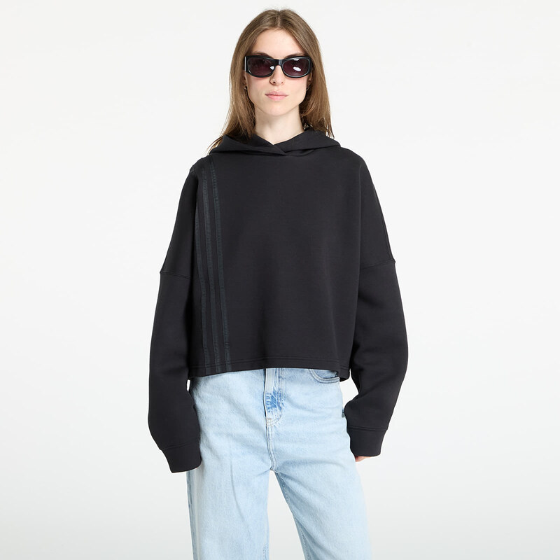 adidas Originals Mikina adidas Off Placed 3-Stripes Hoodie Black