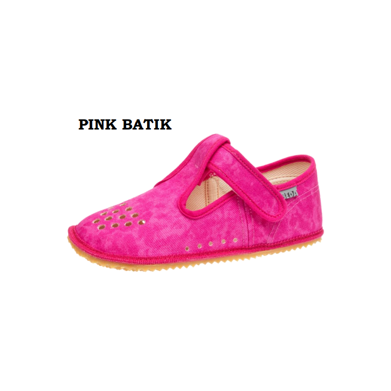 Dětské barefootové přezvky BEDA BF 060010/W/PF/OP Pink Batik,