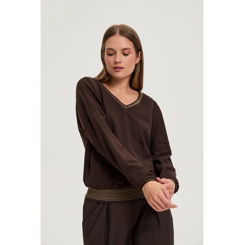 Marisse WOMENS SWEATSHIRT Z-BL-4801 BROWN