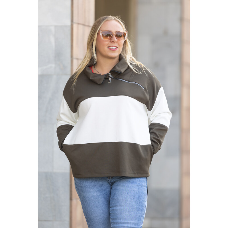 Antom Dámská mikina JASPER [3958] Barva: Khaki, Velikost: 44