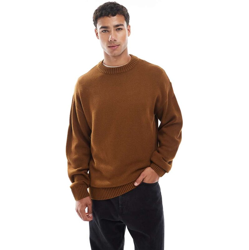 Jack & Jones oversize jumper in brown