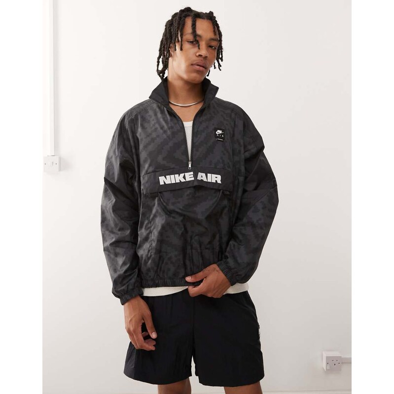 Nike Air woven half zip jacket in black
