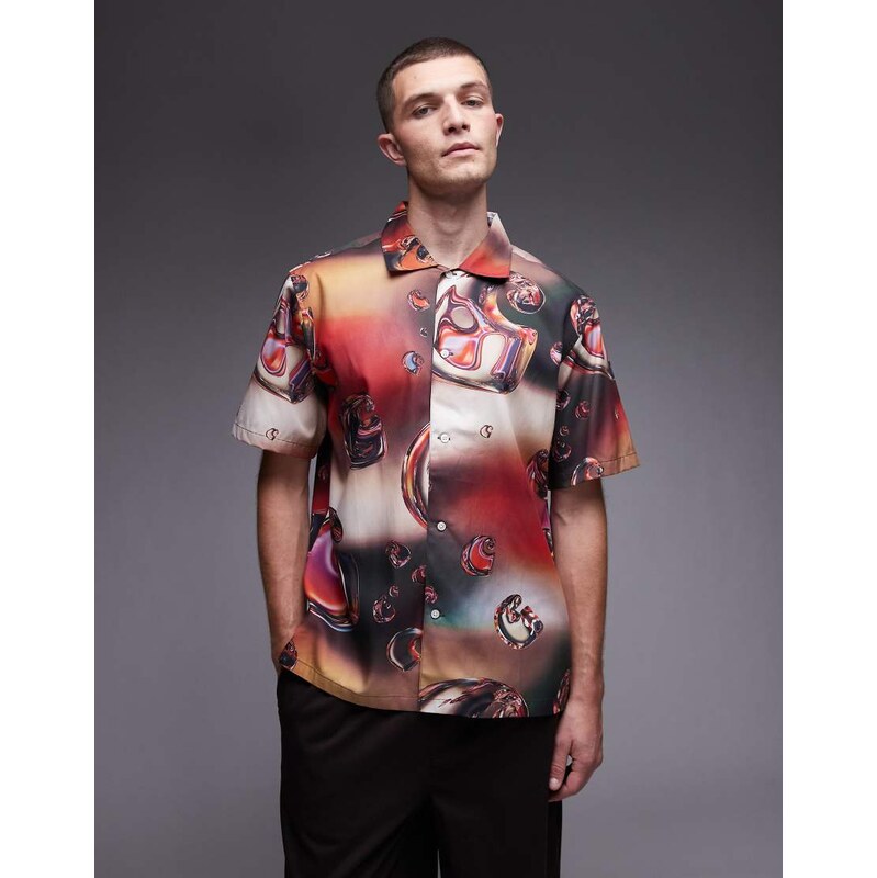 Carhartt WIP solar chrome shirt in multi logo print