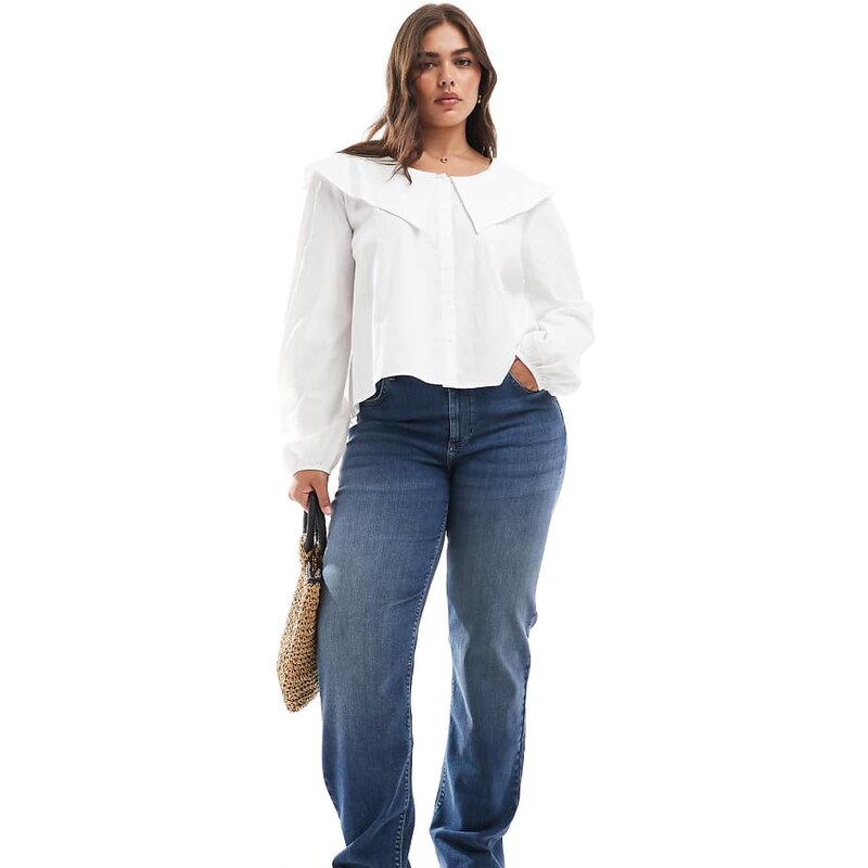 ONLY Curve straight leg jeans in dark blue 108115942