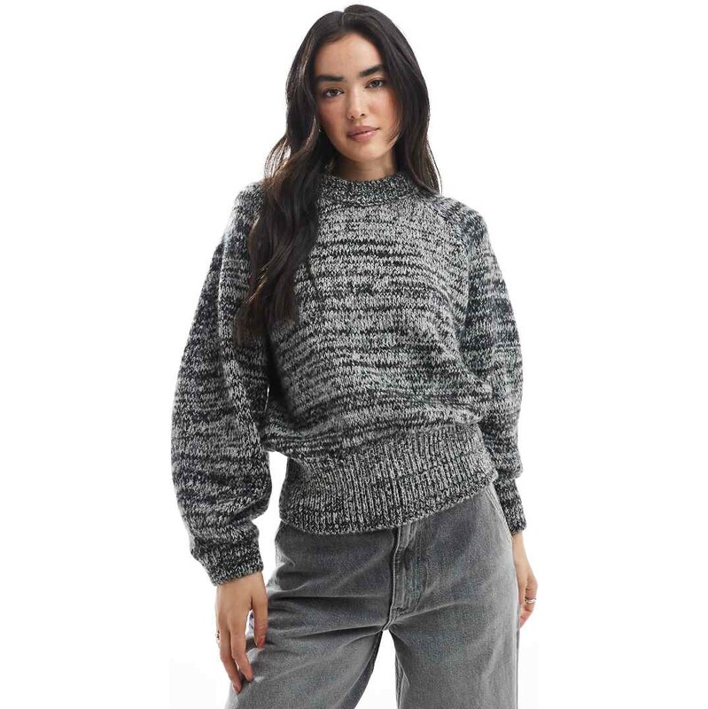 ASOS DESIGN balloon sleeve jumper in mono multiply