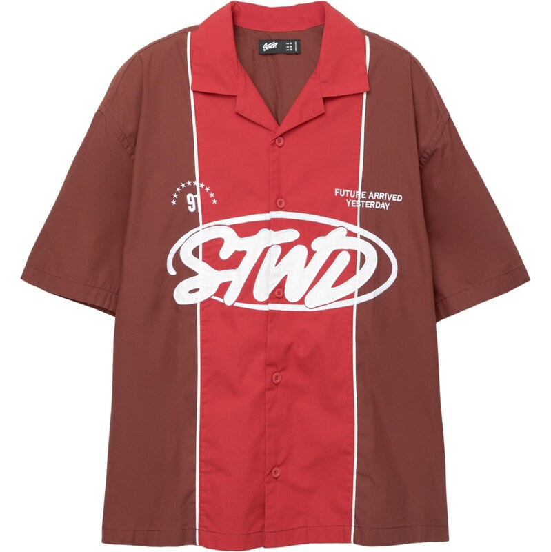 Pull&Bear Košile STWD červená / tmavě červená / bílá