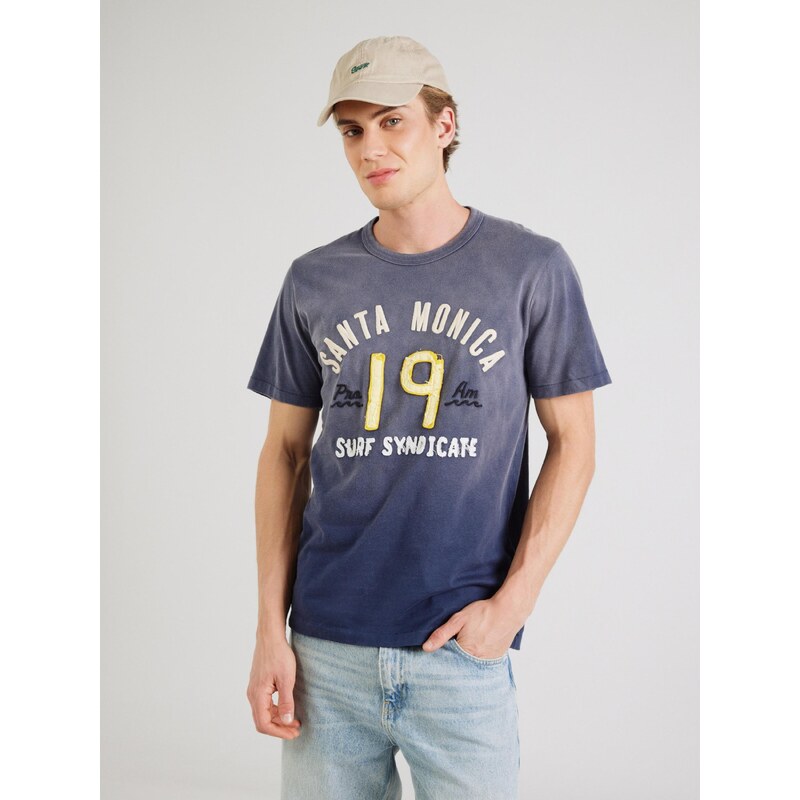 HOLLISTER Tričko indigo / žlutá / černá / bílá