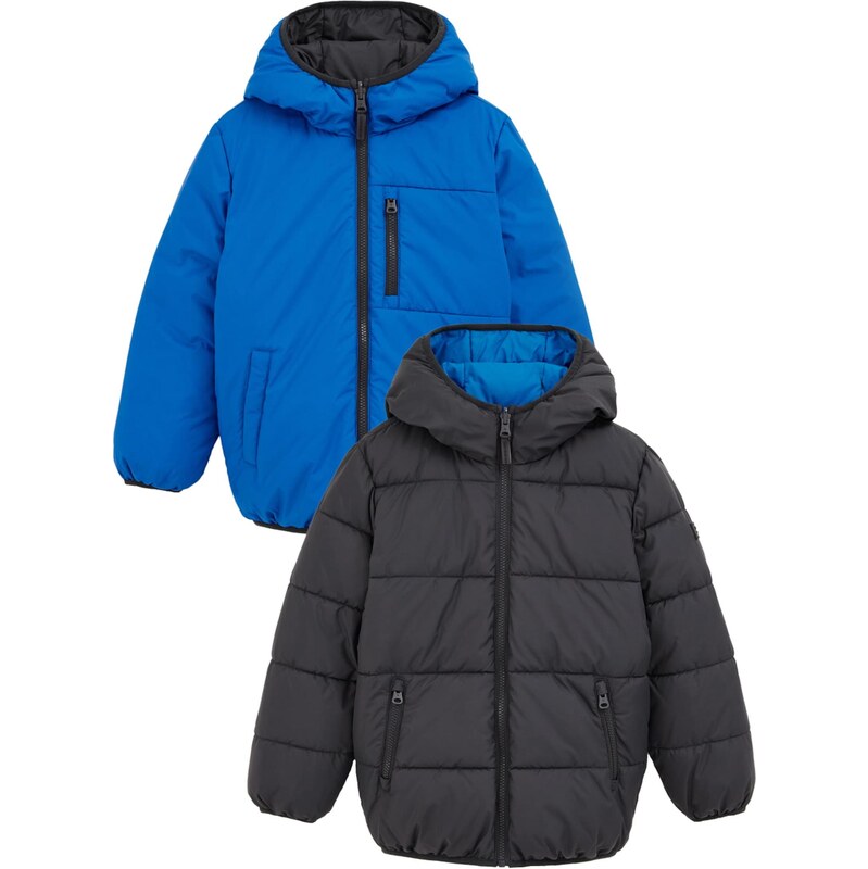 WE Fashion Přechodná bunda modrá / tmavě šedá