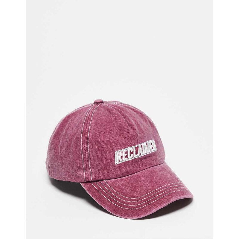 Reclaimed Vintage unisex logo cap in washed burgundy-Red