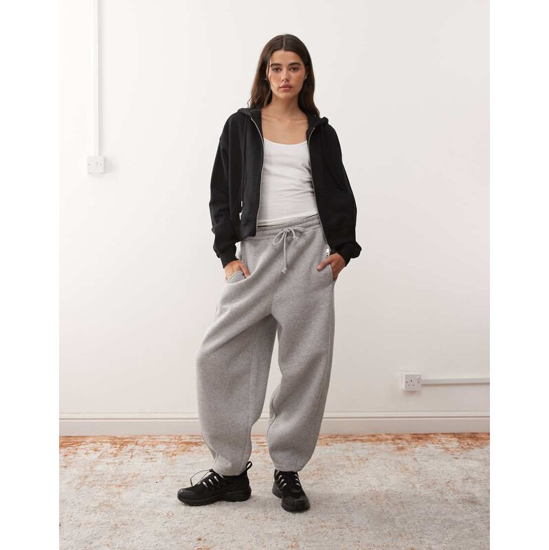 Reclaimed Vintage barrel leg brushback jogger in grey marl 107977074