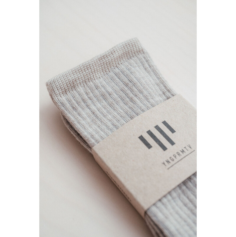 youngprimitive - Ponožky Podkolenky Merino - oat