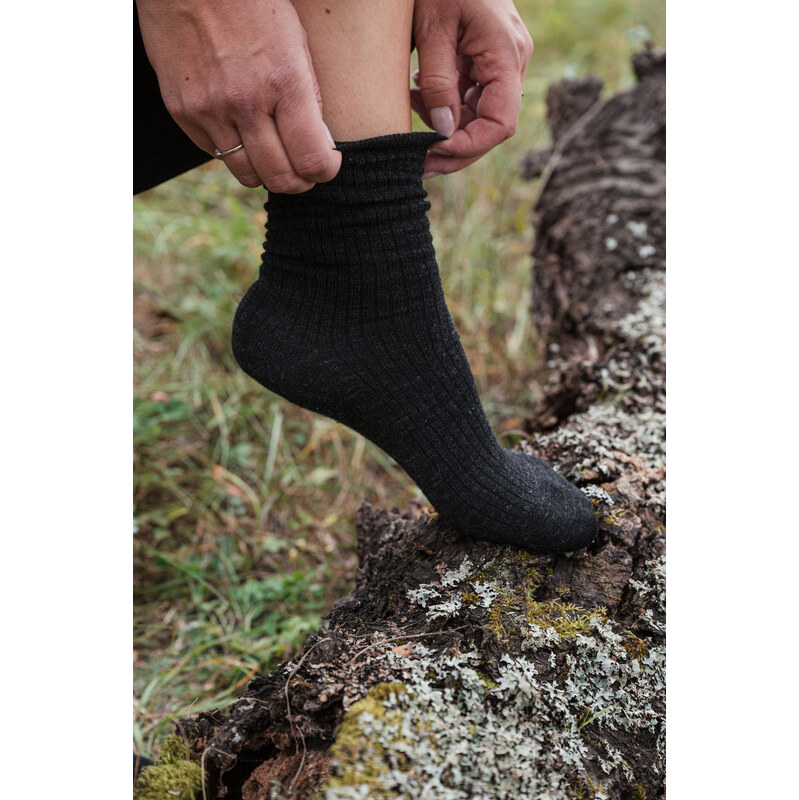 youngprimitive - Ponožky Fusky Merino - antracit