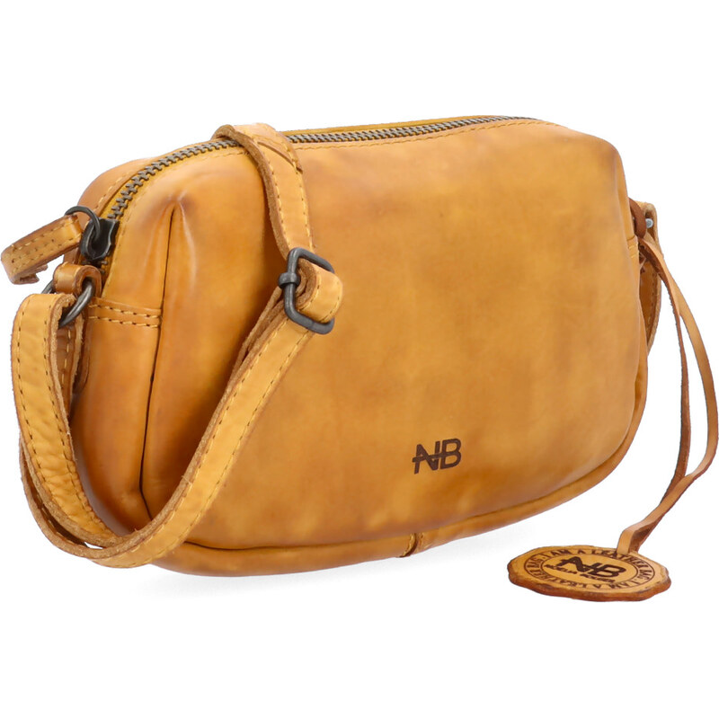 Kožená kabelka crossbody Noelia Bolger žlutá NB 2417 ZLU