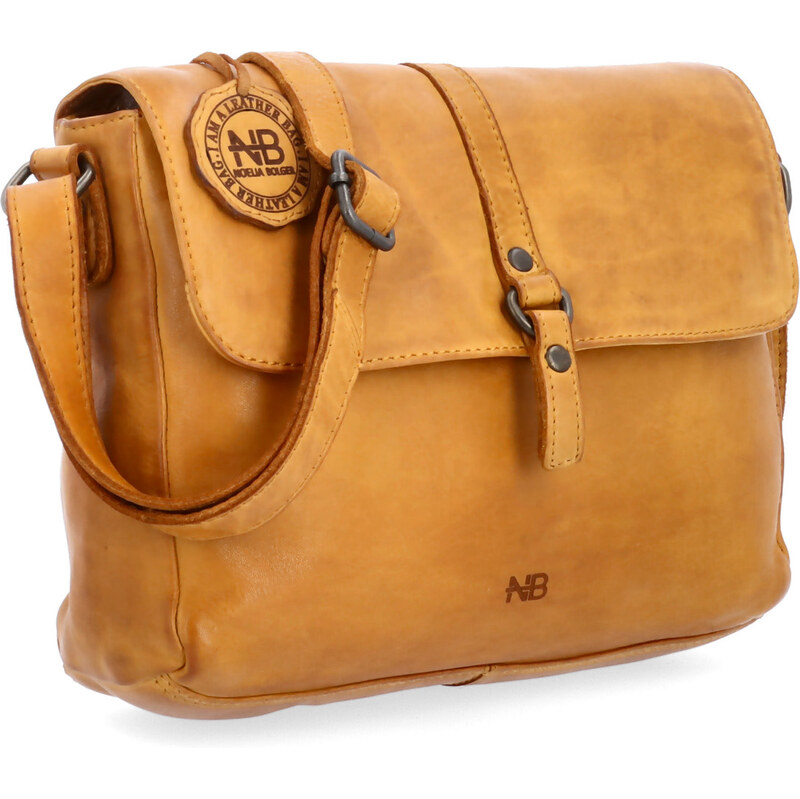 Kožená kabelka crossbody Noelia Bolger žlutá NB 2416 ZLU