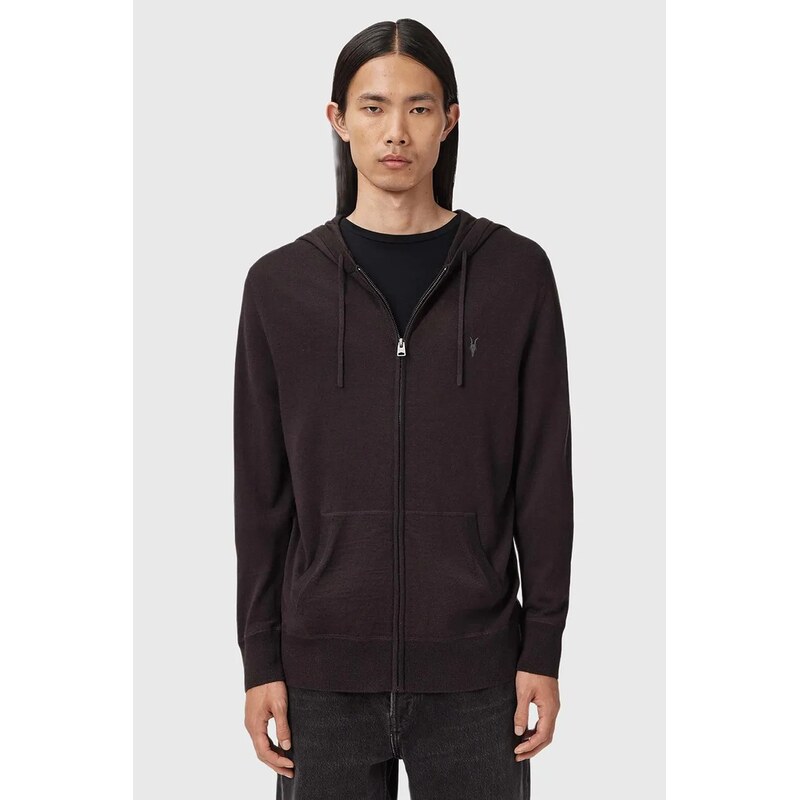 AllSaints Vlněná mikina AllSaints MODE MERINO ZIP HOOD