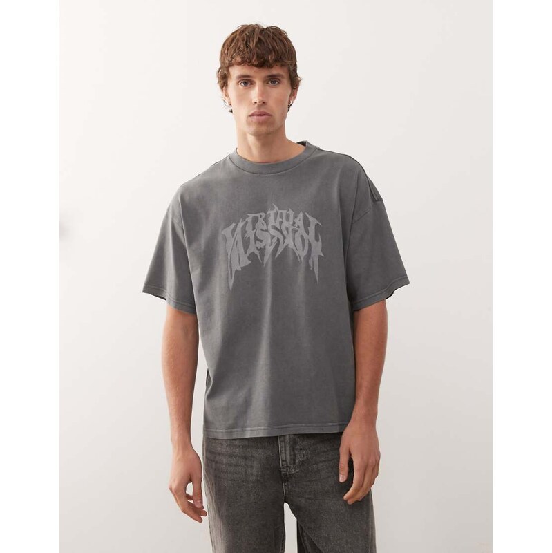 Weekday oversized boxy fit t-shirt with text graphic print in