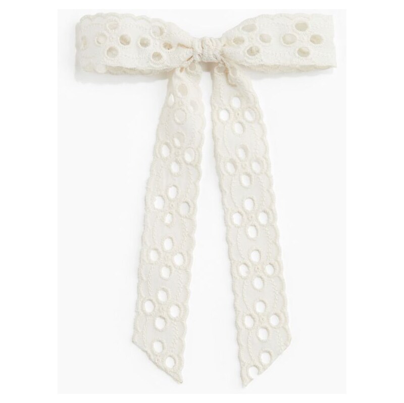 H&M - Spona do vlasů s mašlí z madeiry - béžová 108128124