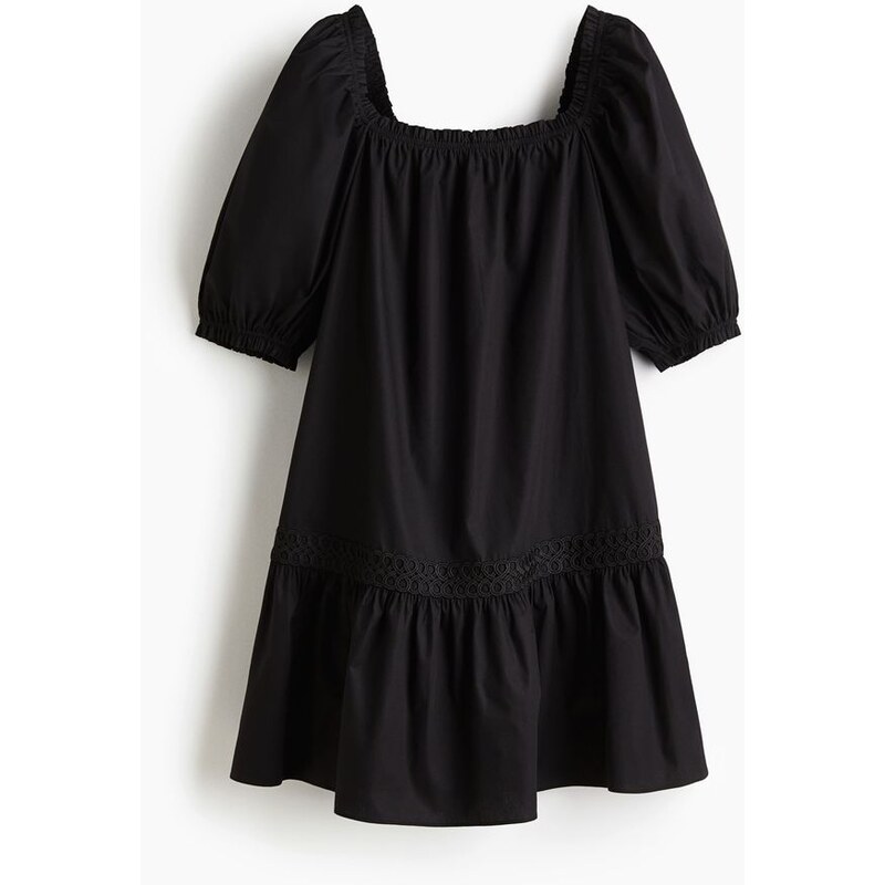H&M - Bavlněné tunikové šaty - Černá