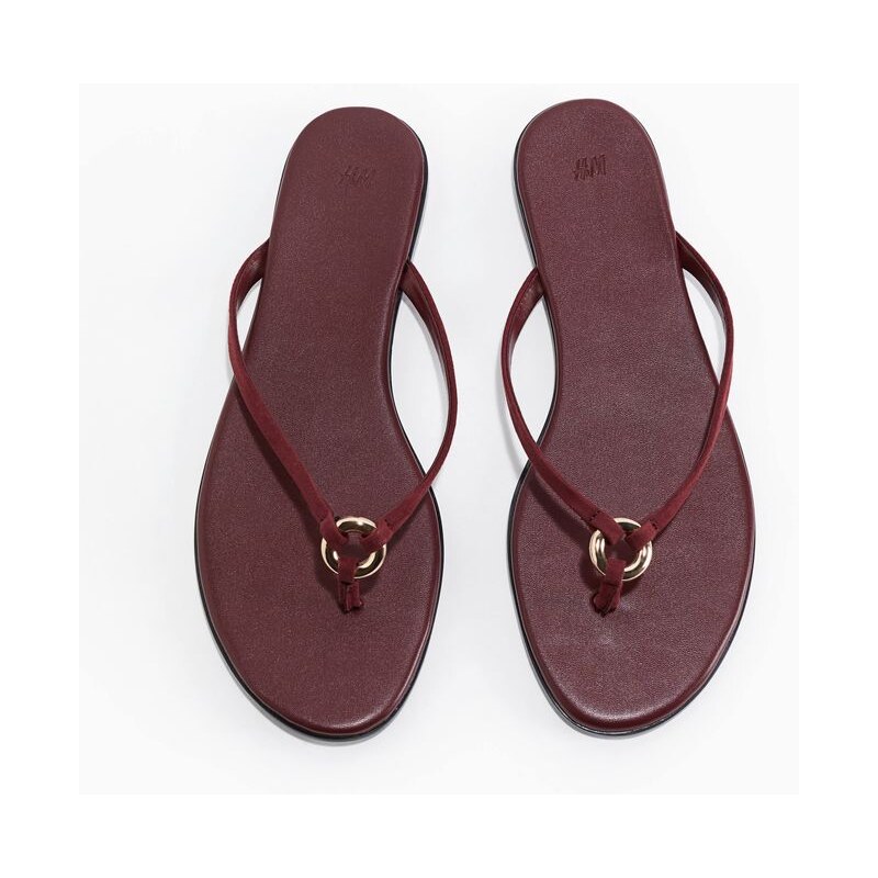 H&M - Ring-detail flip-flops - Vínová
