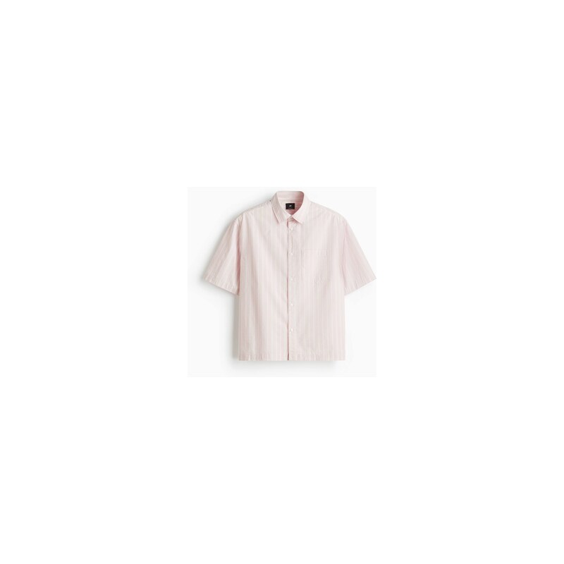 H&M - Popelínová košile ve stylu boxy Regular Fit - Růžová