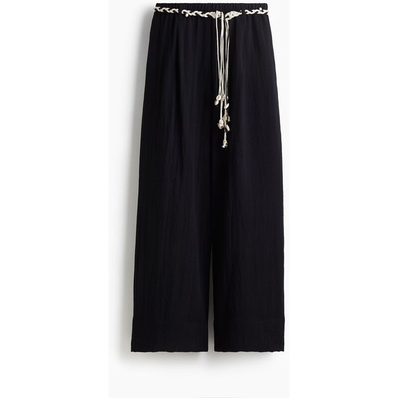 H&M - Kalhotys drhaným páskem - černá 108129060