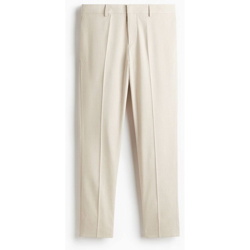 H&M - Společenské kalhoty Slim Fit - Světle Béžová
